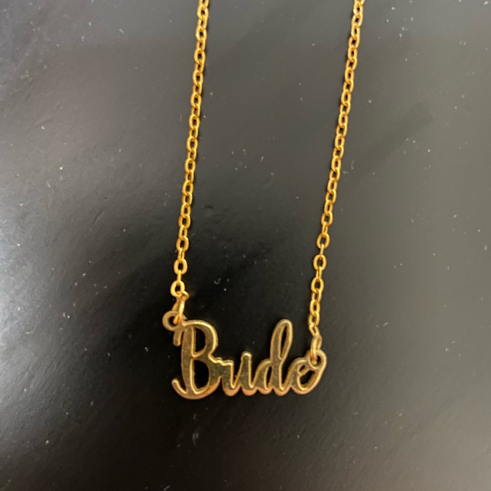 Gold “bride” necklace. 14 inches. Worn once.